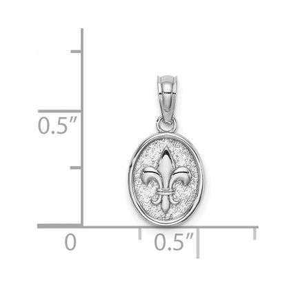 14K Weißgold Mini Fleur De Lis Charm