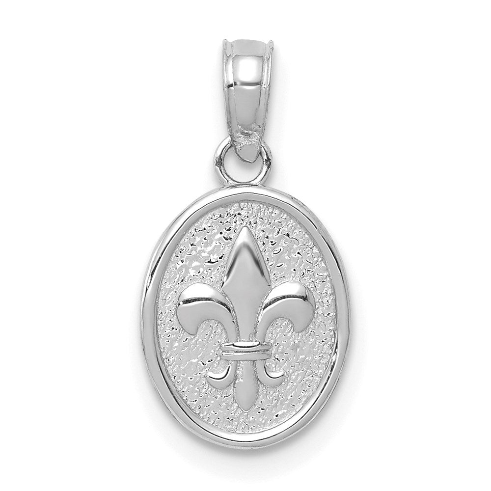 14K Weißgold Mini Fleur De Lis Charm