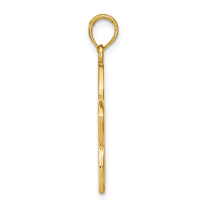 14K Gelbgold Anhänger mit Blume, poliert und durchbrochen gearbeitet
