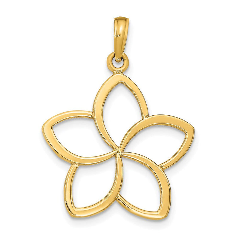 14K Gelbgold Anhänger mit Blume, poliert und durchbrochen gearbeitet