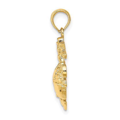 14 Karat Gelbgold Polierter / Texturierter US Army Marine Corps USMC Charm-Anhänger für Halskette
