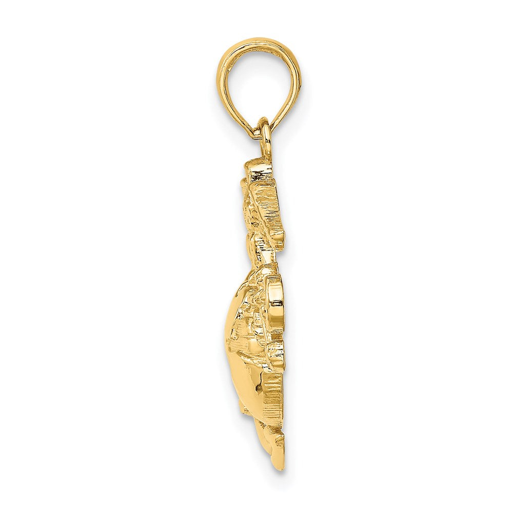 10 K Gelbgold Charm-Anhänger für Halskette, poliert/texturiert, U.S. Army Marine Corps USMC