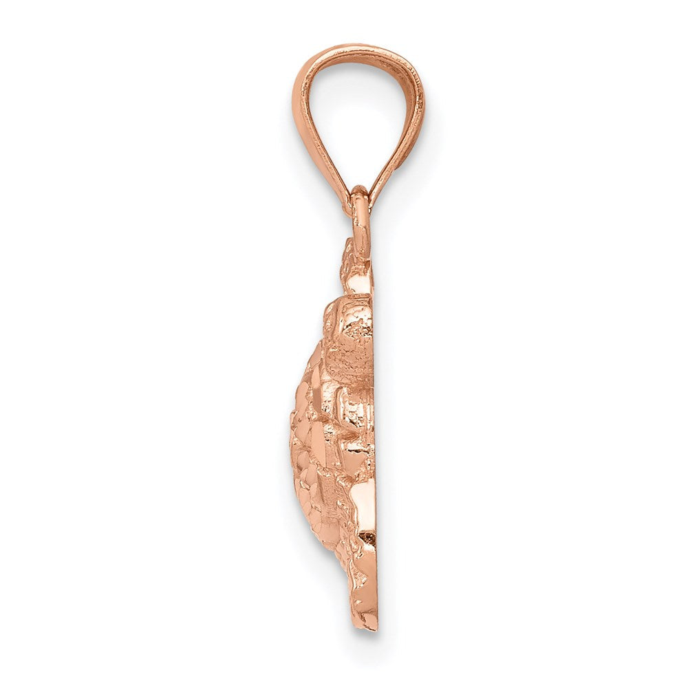 14K Roségold Diamantiert Schildkröte Anhänger