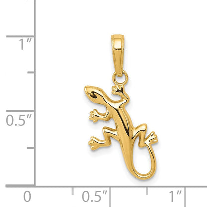 14K Gelbgold Poliert Gecko Anhänger