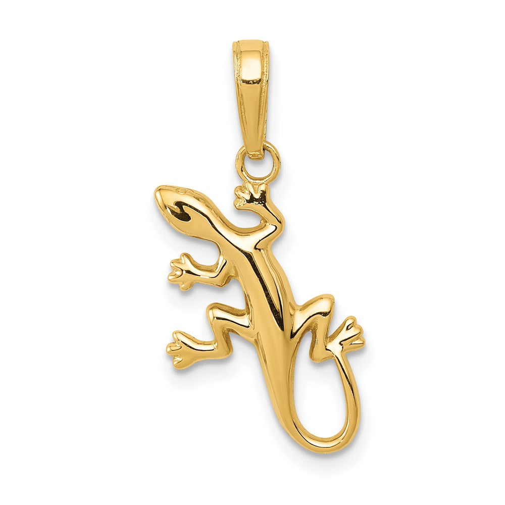 14K Gelbgold Poliert Gecko Anhänger