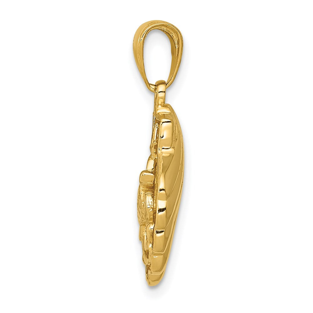 14K Gelbgold Anhänger „Schildkröte in Muschel“