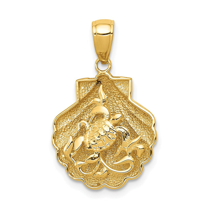 14K Gelbgold Anhänger „Schildkröte in Muschel“