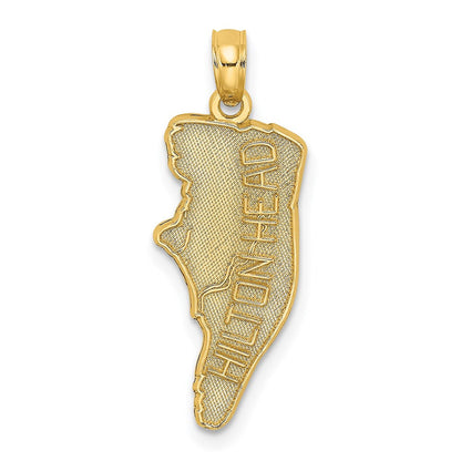14K Gelbgold Hilton Kopf Karte Charm