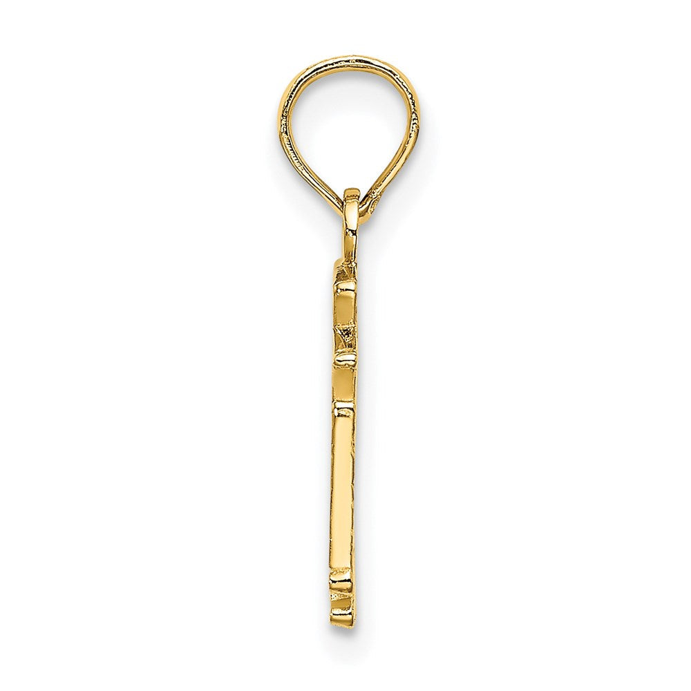 14K Gelbgold Poliert Sf Ankerkette Auto Charm