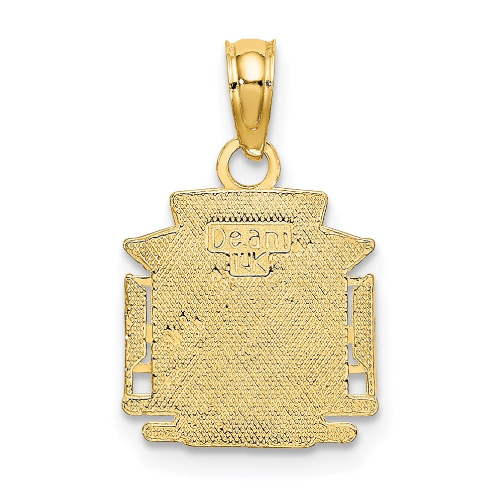 14K Gelbgold Poliert Sf Ankerkette Auto Charm