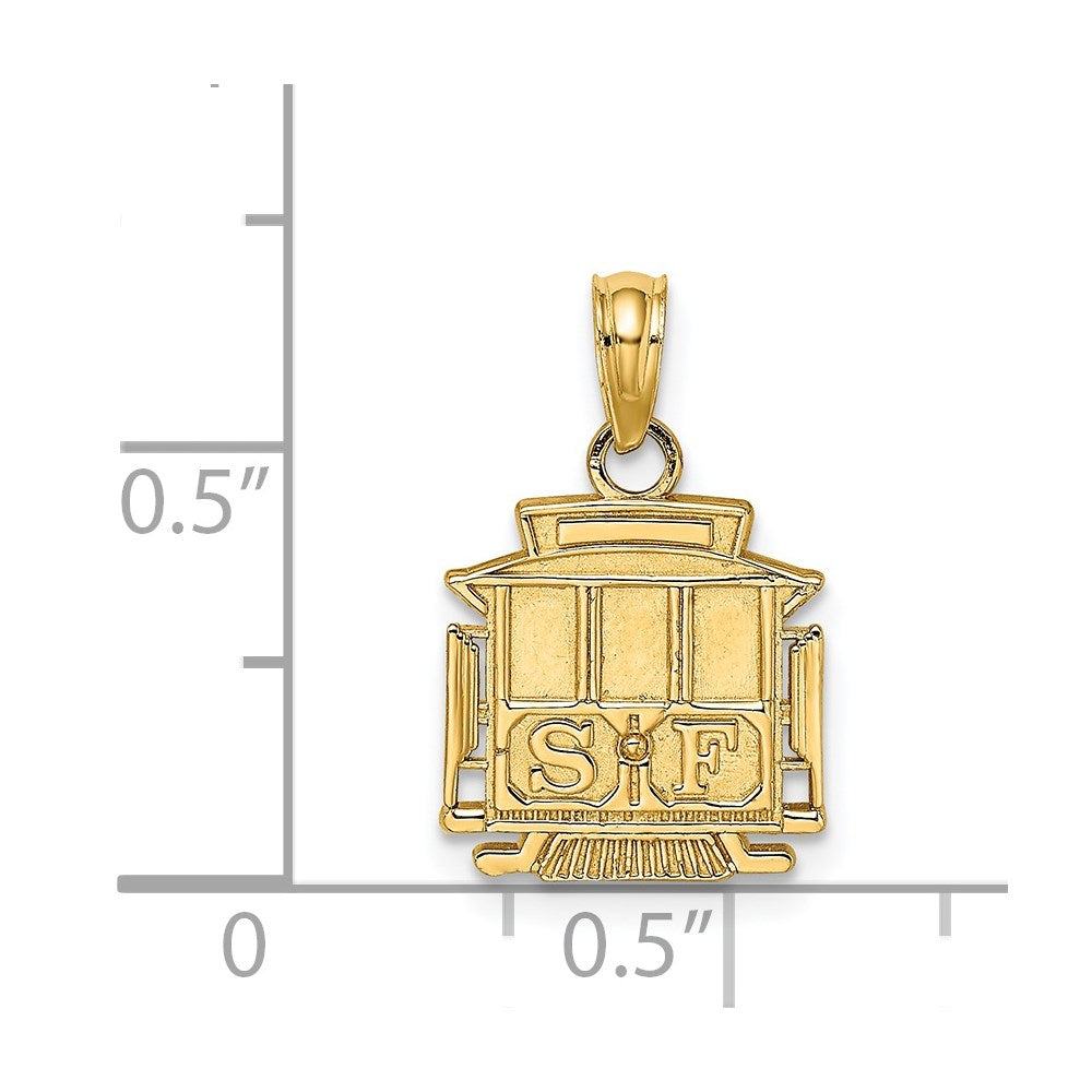 14K Gelbgold Poliert Sf Ankerkette Auto Charm