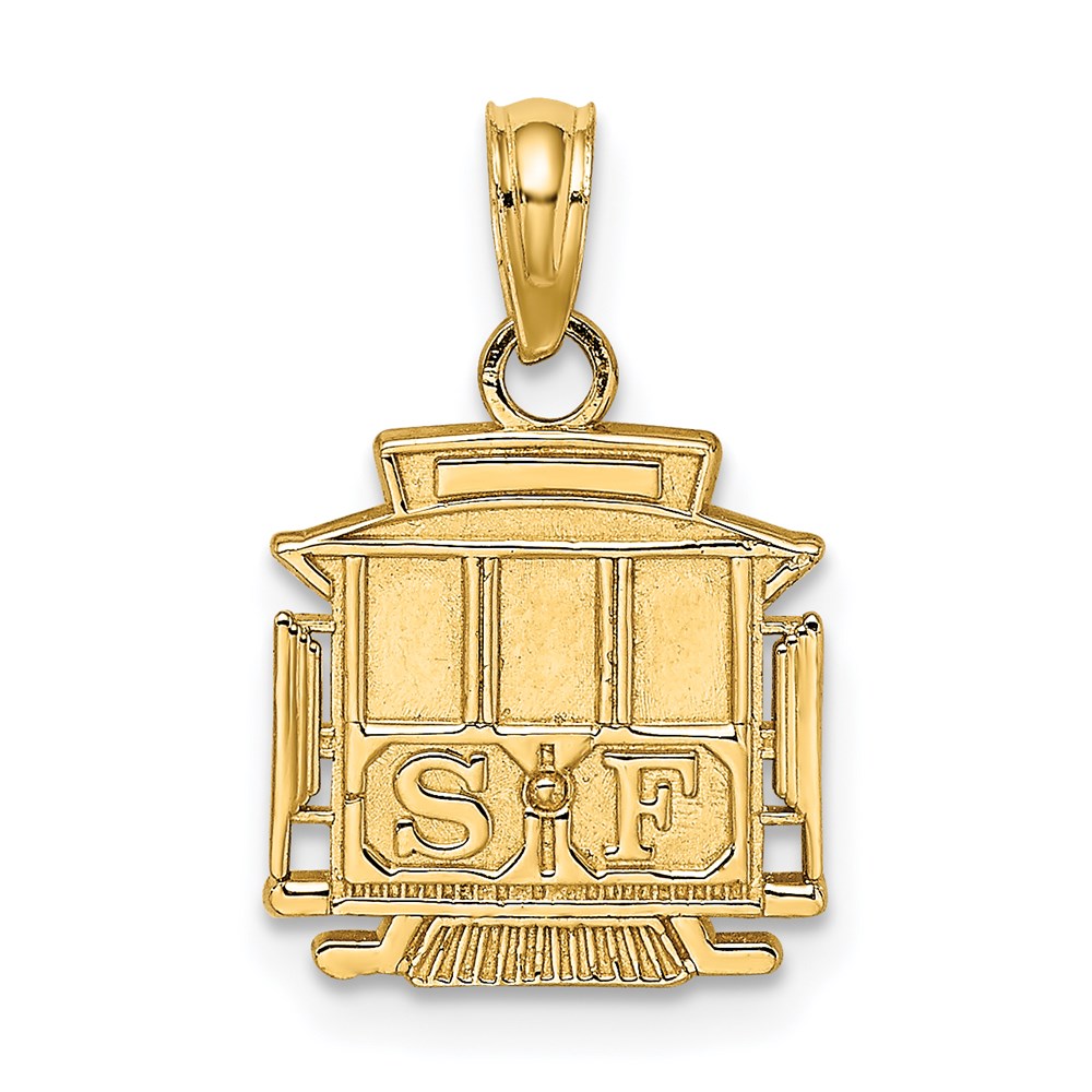 14K Gelbgold Poliert Sf Ankerkette Auto Charm