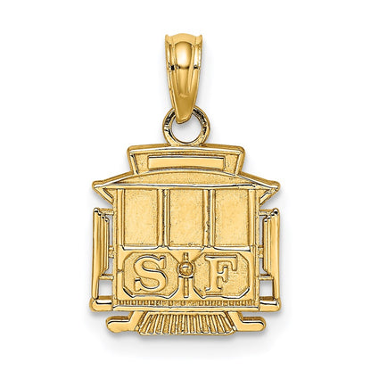14K Gelbgold Poliert Sf Ankerkette Auto Charm