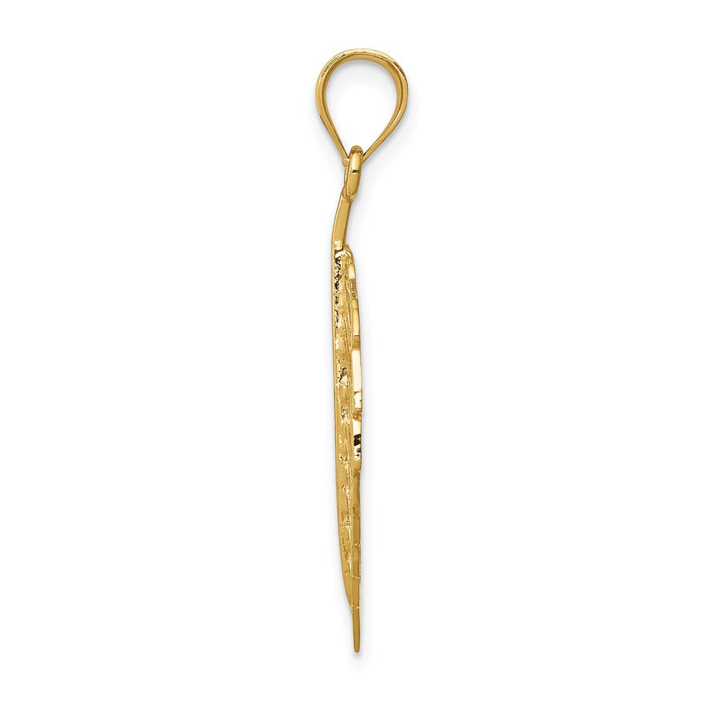 14K Gelbgold Poliert Blatt Anhänger