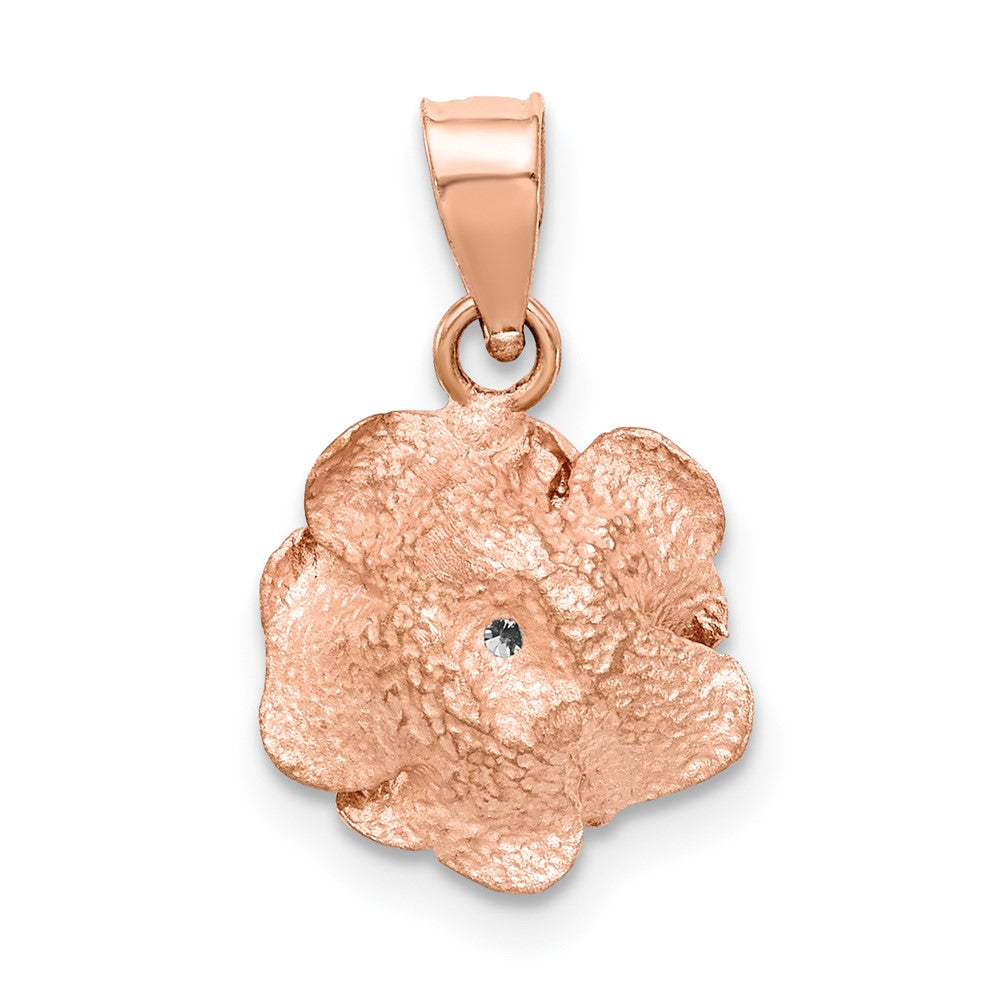 Anhänger mit Rosen-Motiv und Diamant, 14K Roségold