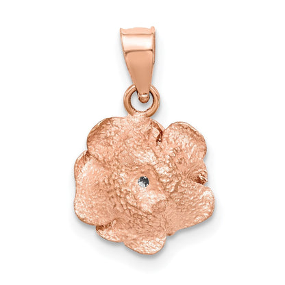 Anhänger mit Rosen-Motiv und Diamant, 14K Roségold