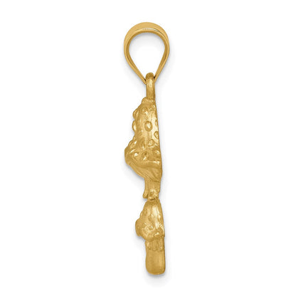 14K Gelbgold Anhänger „Pilze" gebürstet