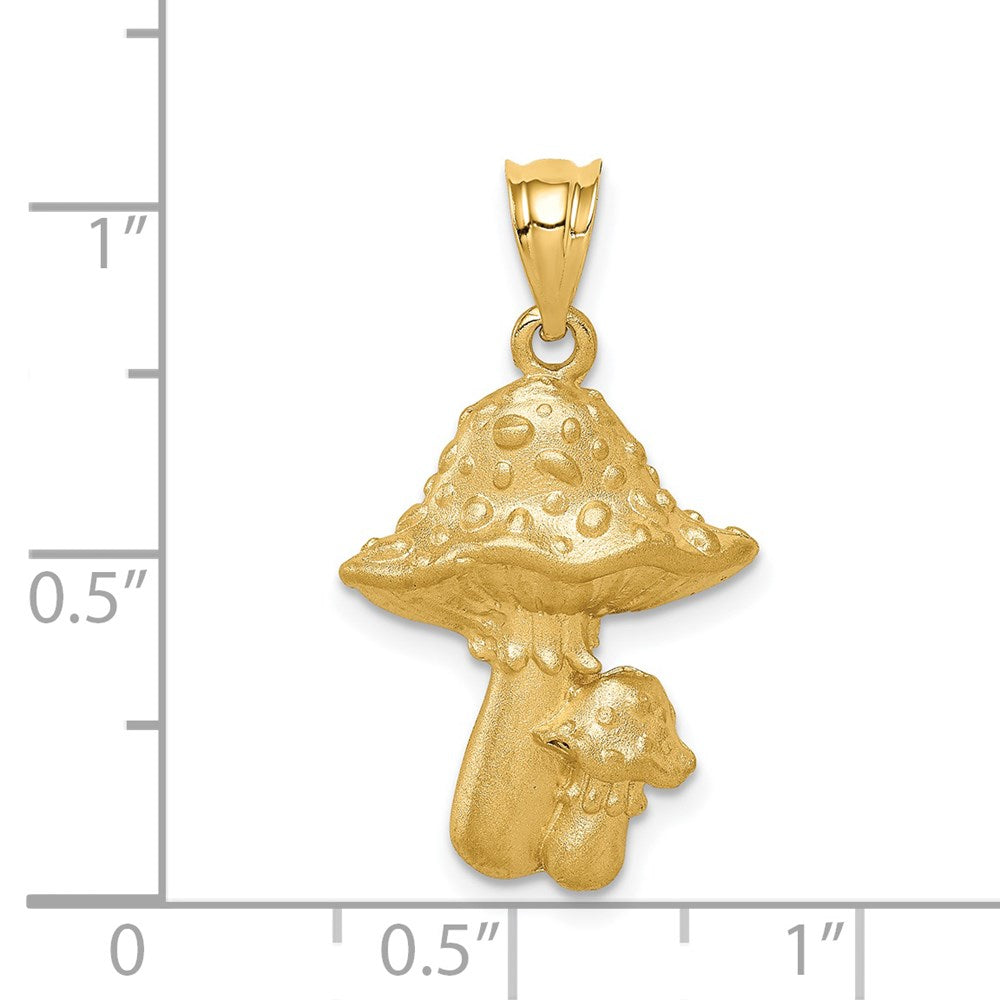 14K Gelbgold Anhänger „Pilze" gebürstet