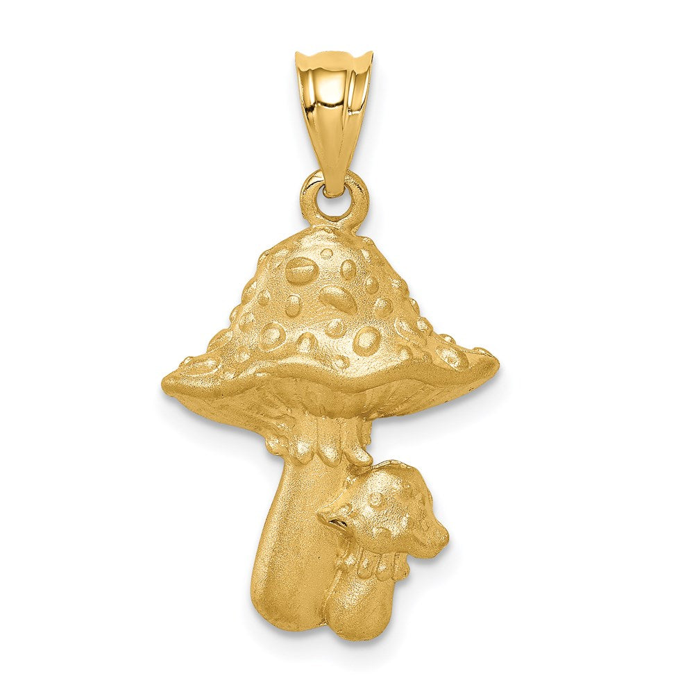 14K Gelbgold Anhänger „Pilze" gebürstet