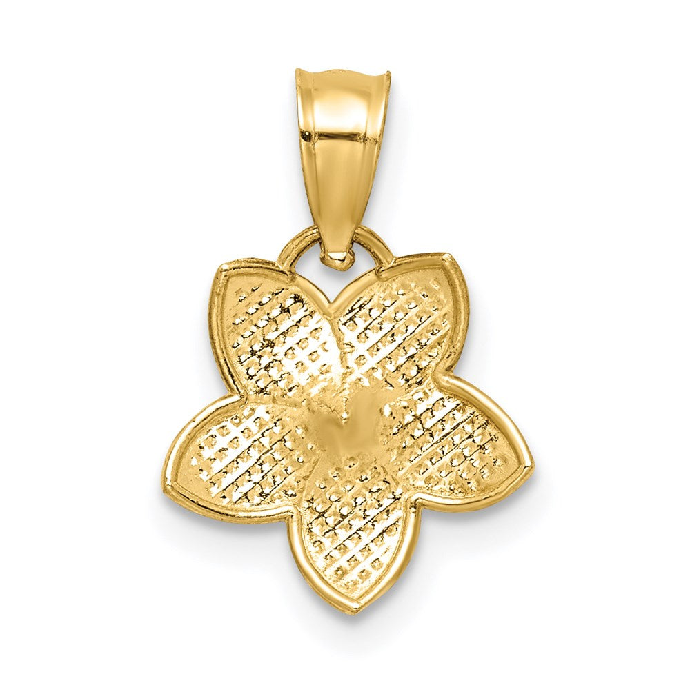 14K Gelbgold Poliert Plumeria Anhänger