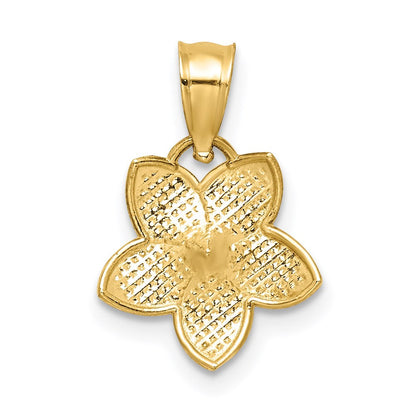 14K Gelbgold Poliert Plumeria Anhänger