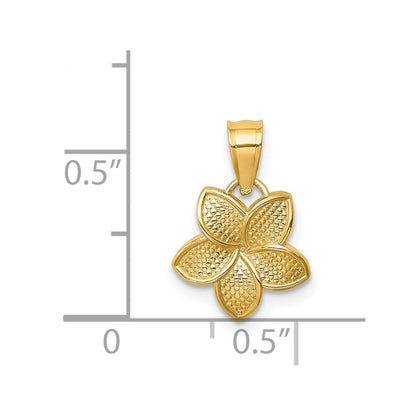 14K Gelbgold Poliert Plumeria Anhänger
