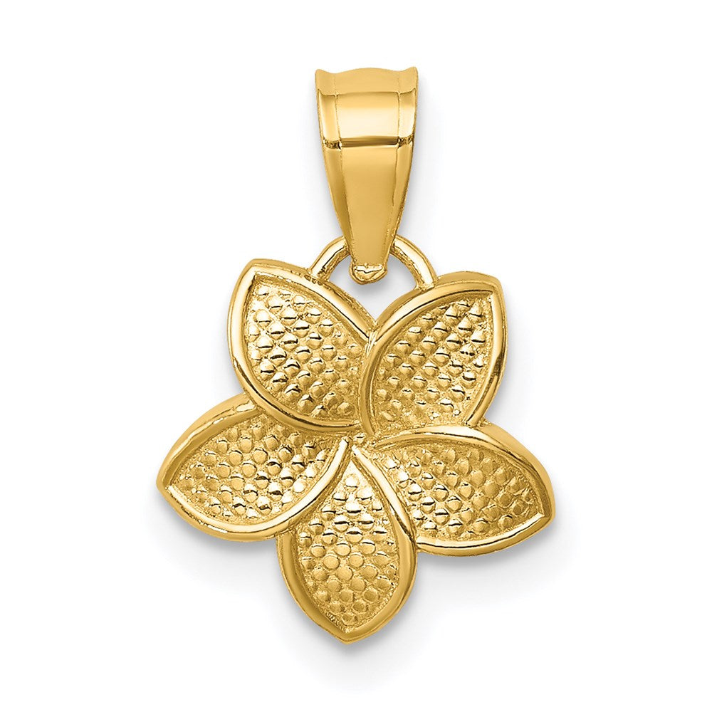 14K Gelbgold Poliert Plumeria Anhänger