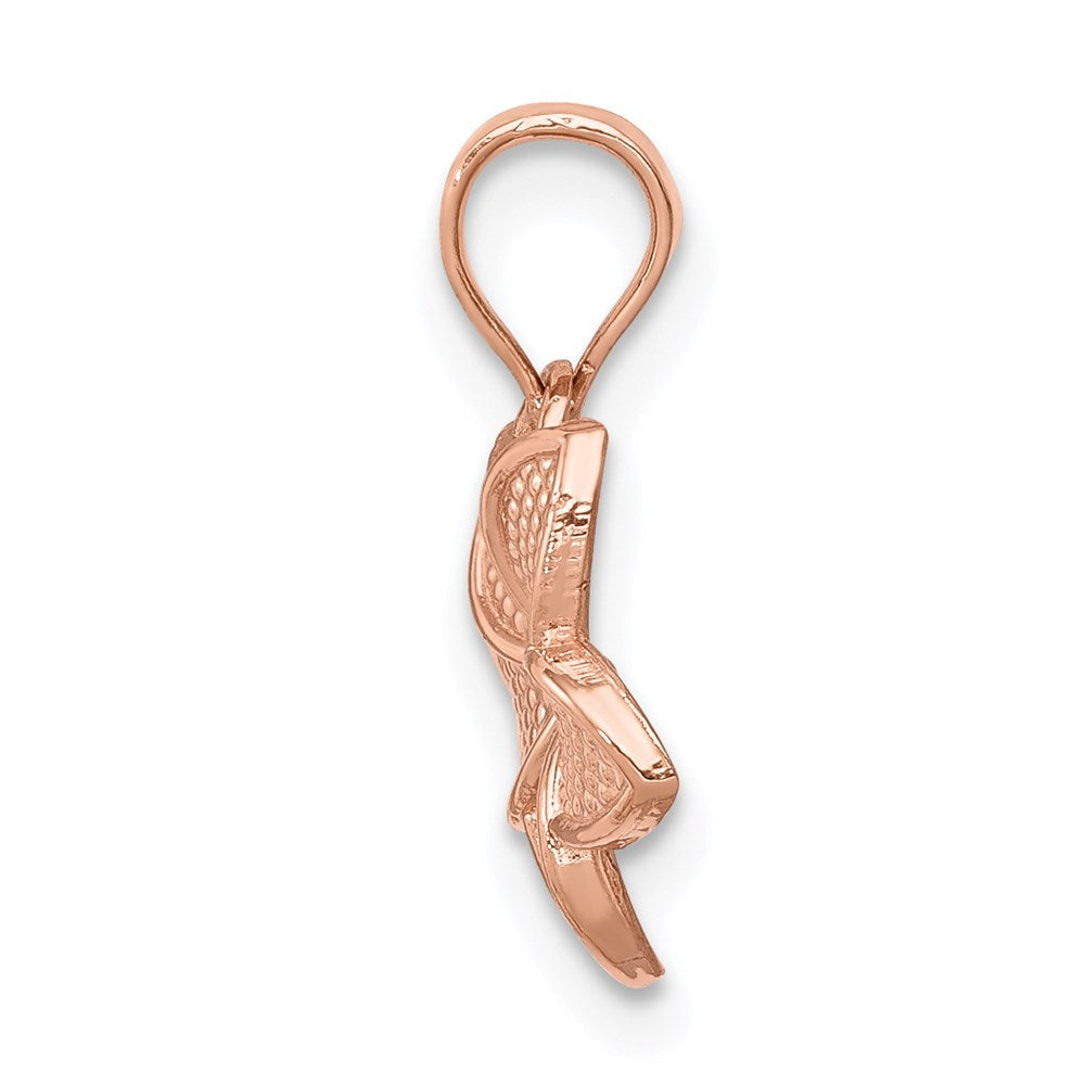 14K Roségold Poliert Mini Plumeria Anhänger