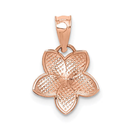 14K Roségold Poliert Mini Plumeria Anhänger