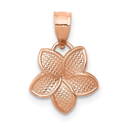 14K Roségold Poliert Mini Plumeria Anhänger