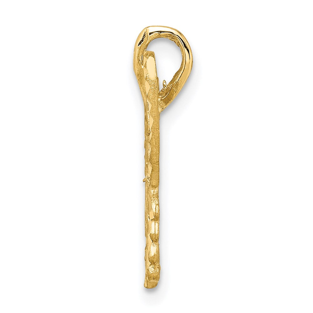 14K Gelbgold Schmetterlings-Anhänger, gebürstet und diamantiert