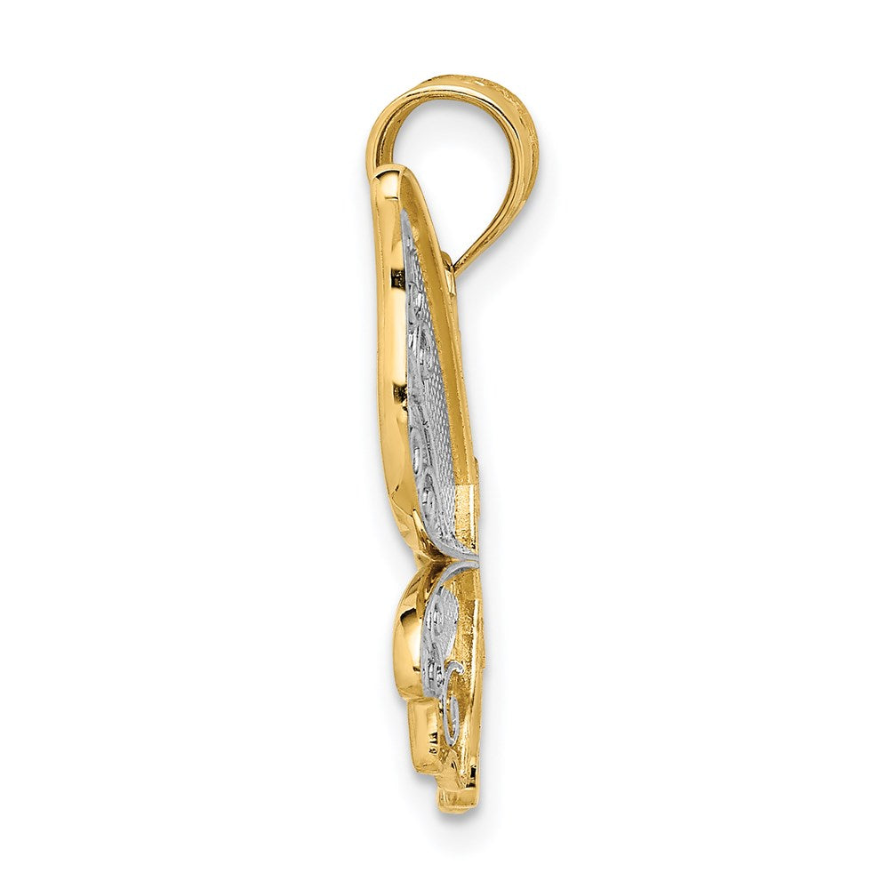 14K Gelbgold Polierter Schmetterlings-Anhänger