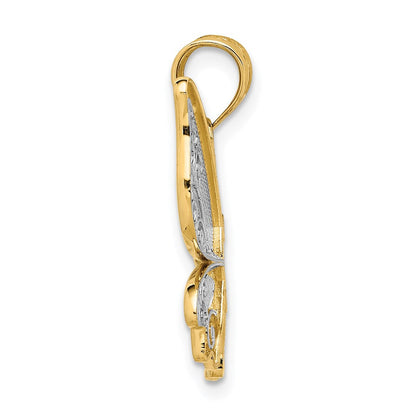 14K Gelbgold Polierter Schmetterlings-Anhänger