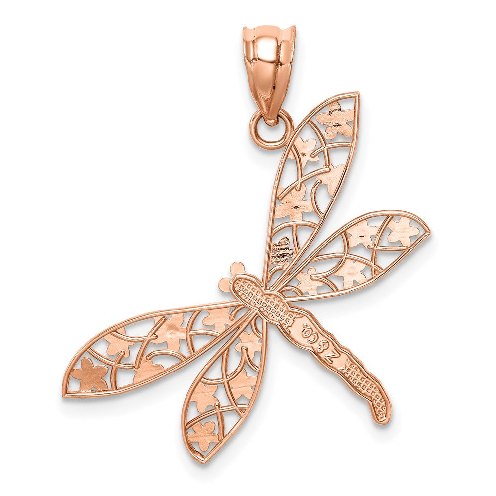 14K Roségold Filigran Libelle Anhänger