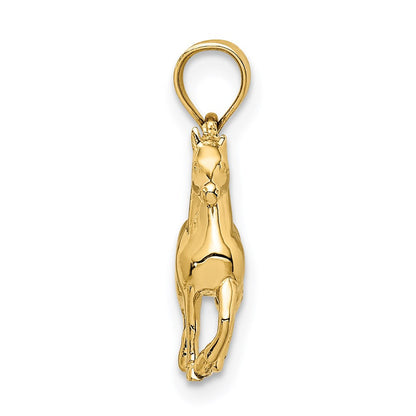 14K Gelbgold Poliert 3D-Pferd-Anhänger