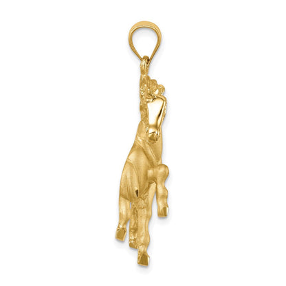 14K Gelbgold Anhänger "Pferd", gebürstet/poliert, diamantiert