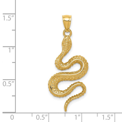 14K Gelbgold Anhänger, poliert, mit strukturierter Schlangen-Optik