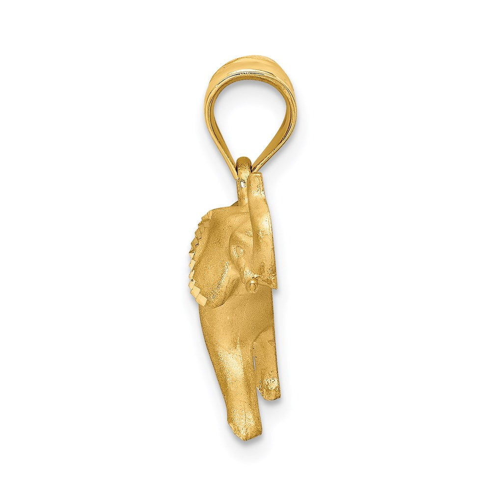 14K Gelbgold Anhänger Elefant, gebürstet, diamantiert