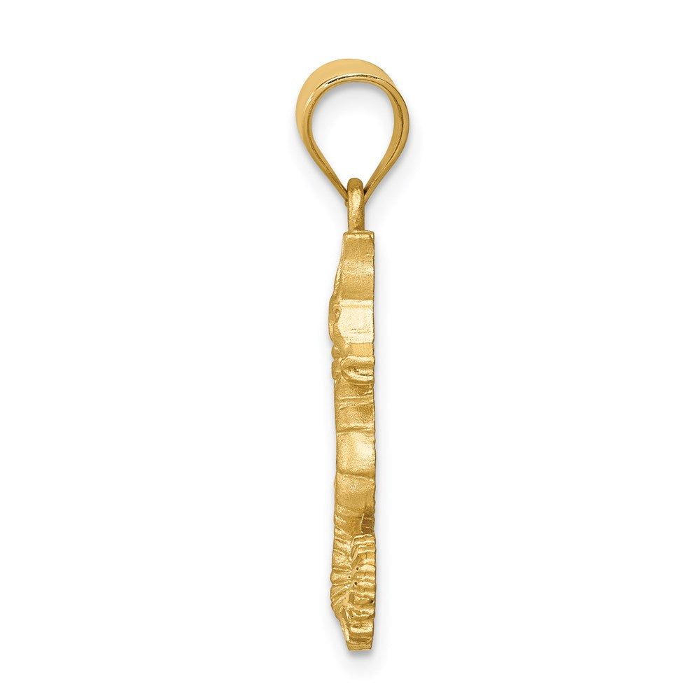 14K Gelbgold Anhänger „Seepferdchen" gebürstet und diamantiert