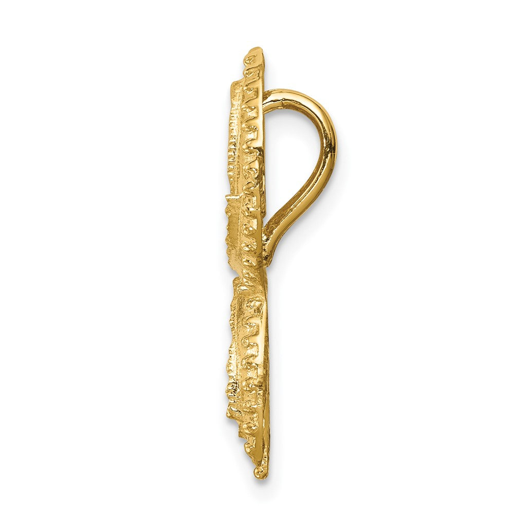 14K Gelbgold Poliert & Diamantiert Seestern Anhänger