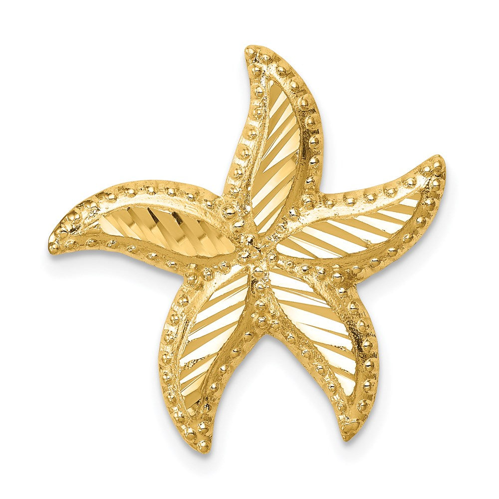 14K Gelbgold Poliert & Diamantiert Seestern Anhänger