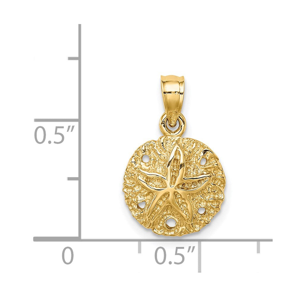 14K Gelbgold Polierter Sanddollar-Anhänger