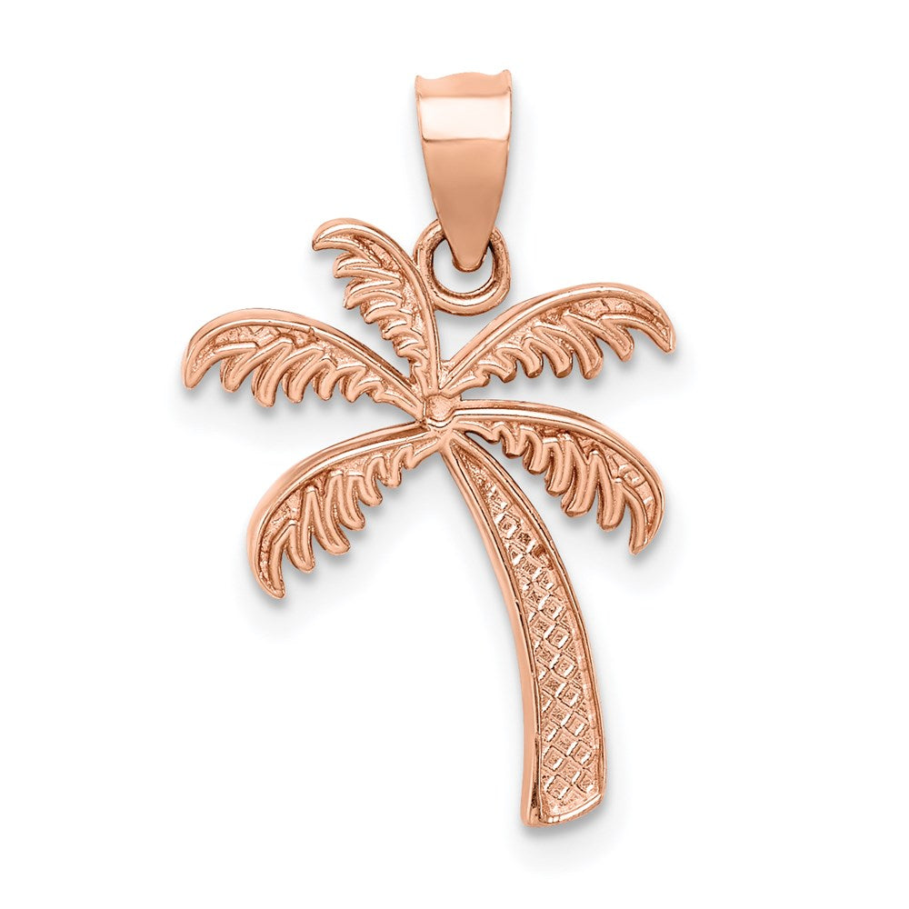 14K Roségold Poliert Palme Baum Anhänger