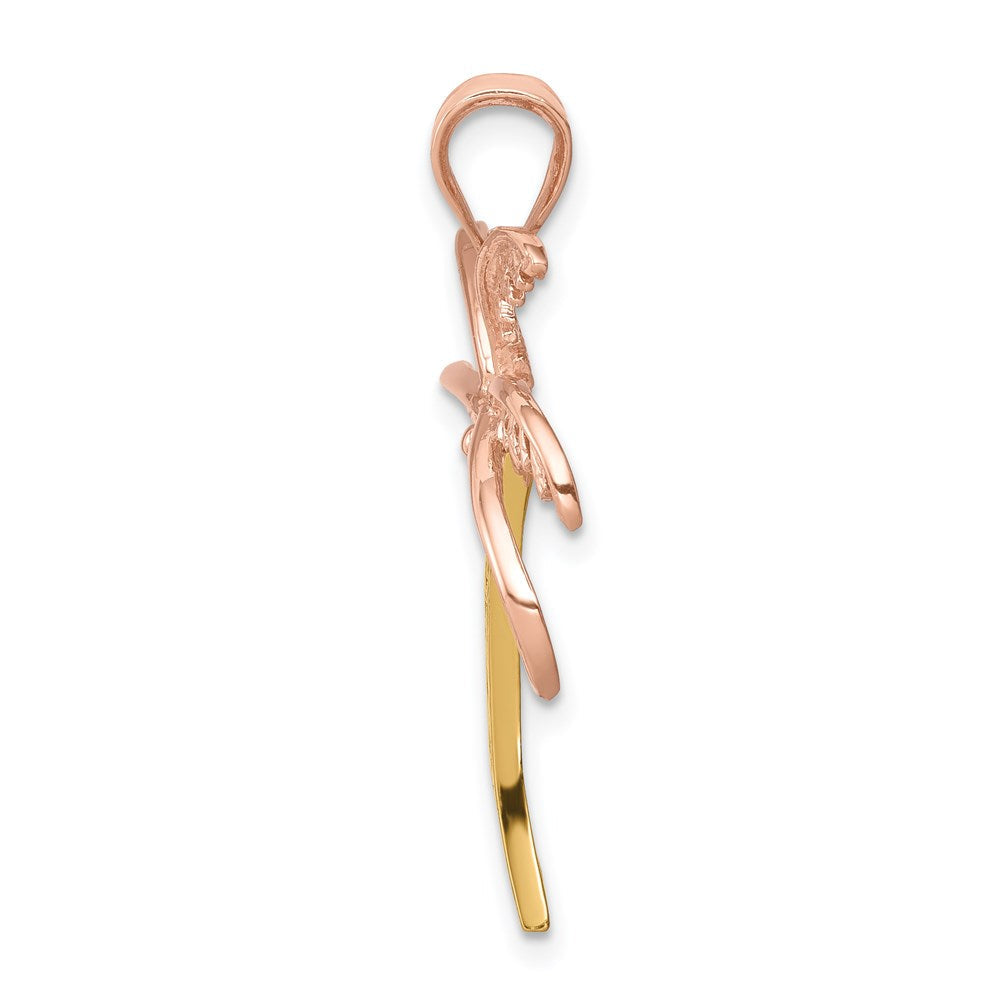 14K Bicolor-Gold Palmenbaum-Anhänger