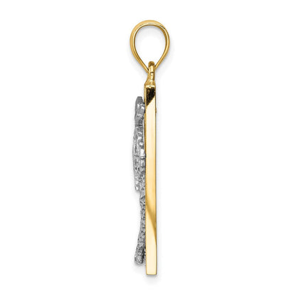 14K Bicolor Gold Palmenbaum-Anhänger