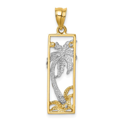 14K Bicolor Gold Palmenbaum-Anhänger