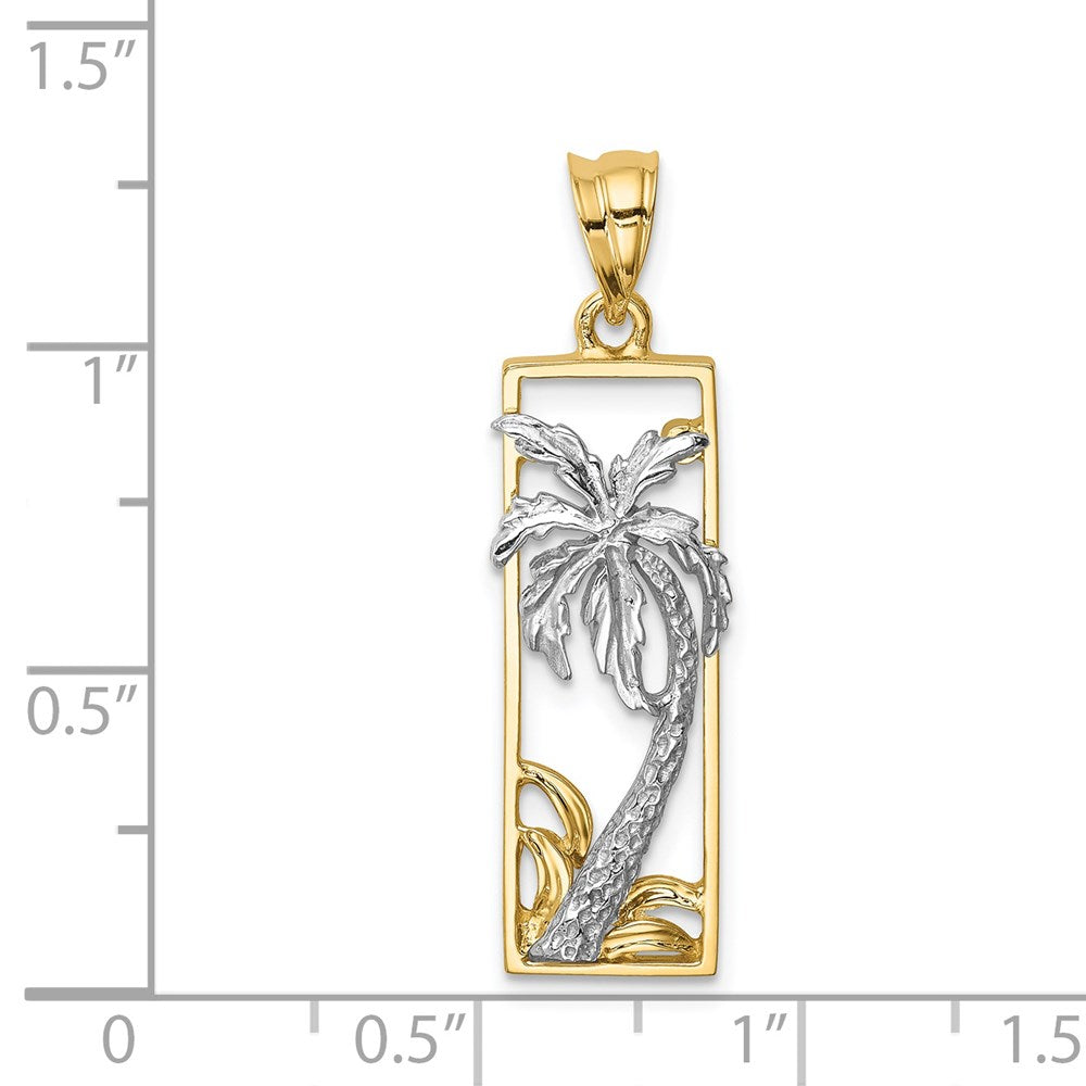 14K Bicolor Gold Palmenbaum-Anhänger