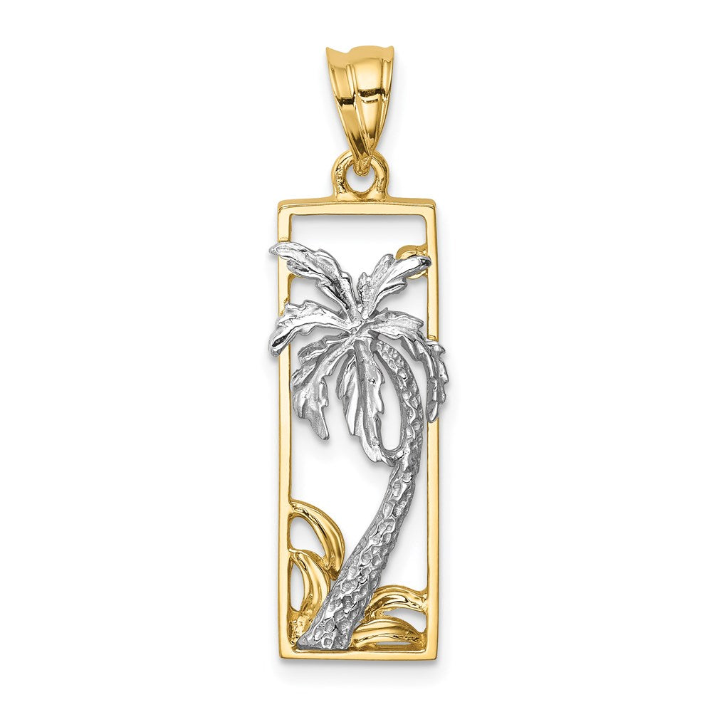 14K Bicolor Gold Palmenbaum-Anhänger