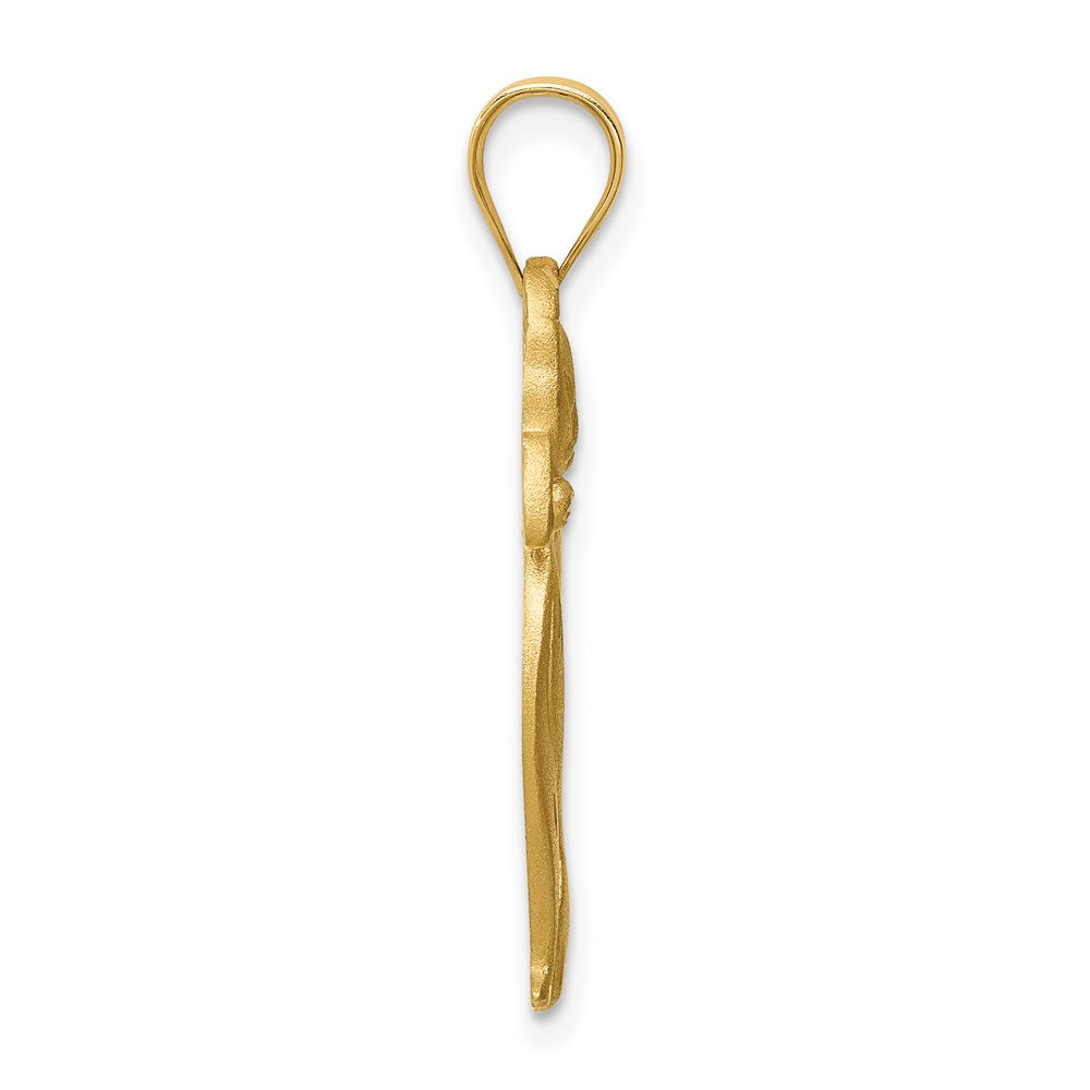 14K Gelbgold Anhänger "Katze", gebürstet und diamantiert