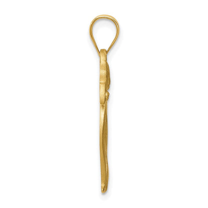 14K Gelbgold Anhänger "Katze", gebürstet und diamantiert